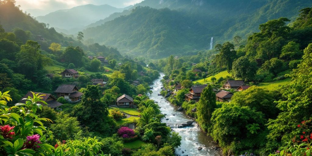 Pemandangan alam Desa Sialang Panjang yang indah.