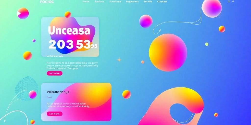 Konsep desain web modern yang berwarna-warni dan kreatif.